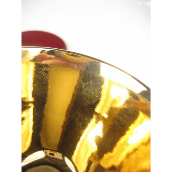 Royal Copenhagen Burgundy Red Gold Vintage Confetti Demitasse Set Denmark 1950s - Picture 15 of 16